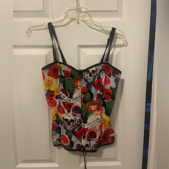 Vintage hell bunny dia de las muertos corset - Picture 1 of 4
